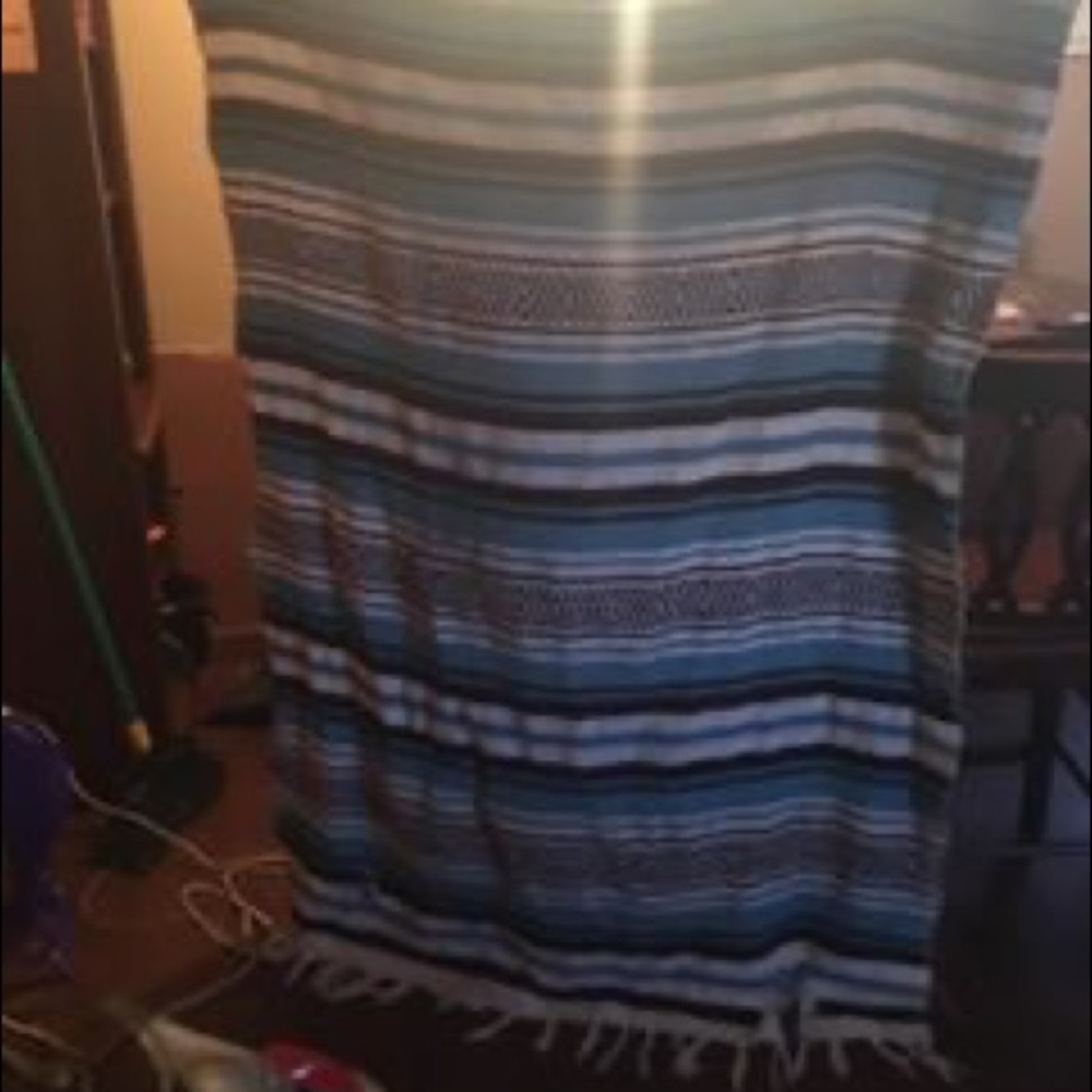 Light blue Baja yoga blanket